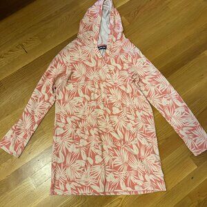 Lands End Terrycloth Long Sleeve Beach Swim Coverup Tropical XL 14-16